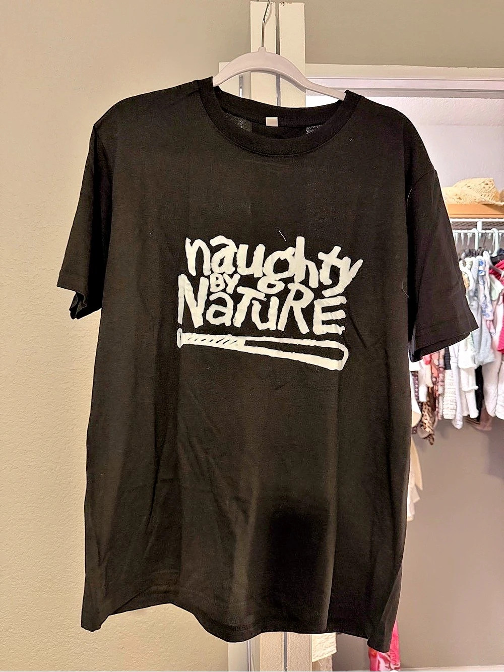 Naughty by Nature Graphic Tee in Black & White Size Large